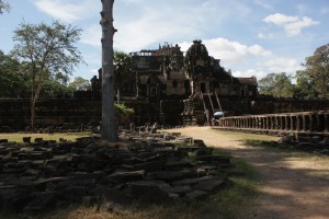 This temple was dismantled for renovation. Then Khmer Rouge came and burned all the plans, so now it's the world's biggest 3D puzzle, painstakingly being assembled back by archeologists.